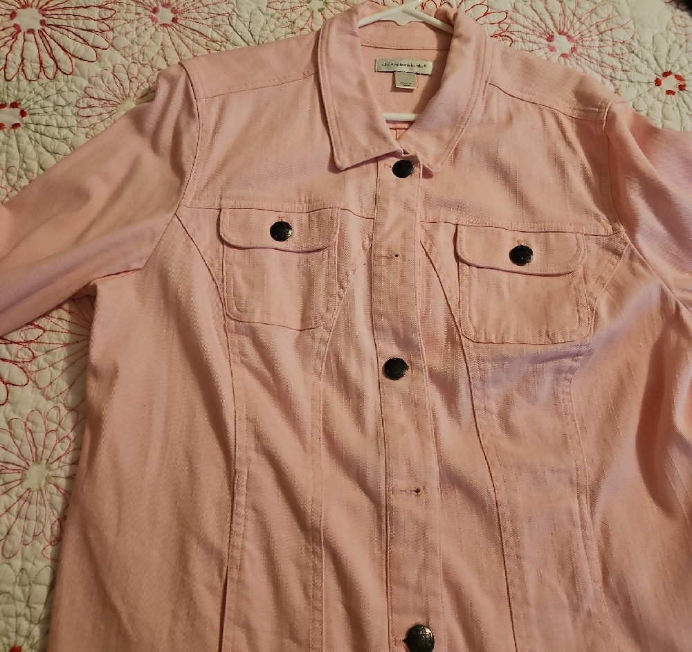 Christopher & Banks Pink Jean Jacket Classic Denim Style